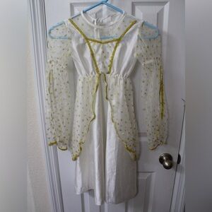Barbie girls White/gold dress outfit or Halloween costume size small by Rubies